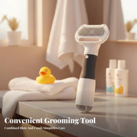 2-in-1 Pet Grooming Dryer Quick Dry 2-in-1 Pet Dryer Brush Adjustable Heat and Speed Dog Grooming Blower Brush