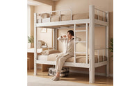 Metal Bunk Bed Heavy-Duty Steel Bunk Bed Sturdy Furniture for Students, Roommates, Dormitory, Shared Apartment Housing
