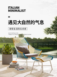 户外藤编桌椅组合庭院花园室外露台阳光房懒人阳台休闲藤椅三件套 藤椅（铝框架）