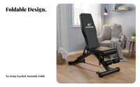 Multi-Functional Adjustable Weight Bench Full-Body Workout Adjustable Utility Bench with Pulley Sturdy Construction Weightlifting Chair Comfortable Padding for Home Gym Users, Men, Adults, Strength Training, Muscle Building, Garage
