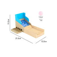 Wooden Marble Toy with Sloped Ramp Tabletop Arcade Toy Educational Marble Run Set for Kids