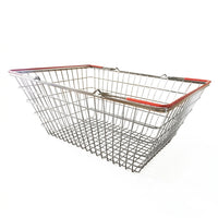 Storage Basket with Handles for Shopping and Groceries, Metal Wire Mesh Design for Vegetable and Bathroom