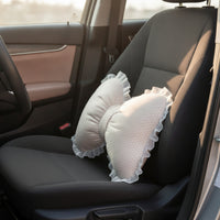 Car Cushion Beige Bow-Shaped Cushion Soft for Drivers, Commuters