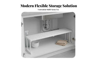 Expandable Closet Shelf Space Saving Retractable Storage Rack Multifunctional Expandable Shelf Organizer for Homeowners, Renters, Wardrobe, Countertop