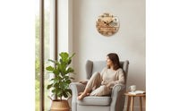 Analog Wall Clock with LCD Display Silent for Bedroom