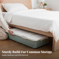 Wheeled Under-Bed Box Space-Saving Wheeled Underbed Box Stackable Design