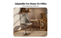 Minimalist Design Adjustable Height Armless Chair Compact Size Adjustable Pedestal Seat 360-Degree Swivel Task Seating Space Saving for Home Office Workers, Students, Teens, Study Room, Bedroom, Classroom, Vanity Table