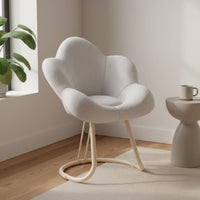 Minimalist Design Petal Back Makeup Chair Ergonomic Backrest Petal Back Chair Luxurious Cushioning Household Furniture Thick Padded Cushion for Women, Girls, Dressing Table, Small Areas, Bedroom, Dorm Room