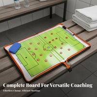 Portable Attractive Coaching Board Long-Lasting PU Leather Cover Foldable Tactic Board All-in-Single Kit for Coaches, Sideline
