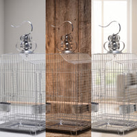 Bird Cage with Pull-out Tray Stainless Steel Hanging Bird Cage Easy to Clean Birdcage for Budgies, Finches