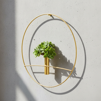 Nordic Style Iron Art Round Wall Vase for Hydroponics and Home Decor