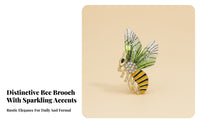 Pastoral Design Bee Brooch Glitter Accents Rhinestone Bee Brooch Elegant Design for Women, Girls, Accessorizing Outfits, Daily Wear