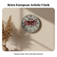 Compact Size Small Round Desk Clock Easy to Read Frameless Decorative Clock Non-Ticking for Homeowners, Adults, Home Decor, Bedroom, Kitchen
