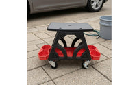 Car Polishing Stool Swivel Casters Rolling Utility Seat Steel