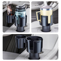 Car Cup Holder Adjustable Height Two-Holder Adapter Expandable Organizer for Commuters