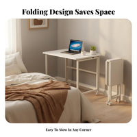 Foldable Design Overbed Laptop Table Space-Saving Rolling Overbed Laptop Cart Multifunctional Portable Furniture Mobile with casters for Students, Remote Workers, Apartment Dwellers, Bedroom, Home Office, Dorm Room