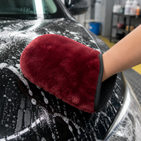 Faux Wool Car Wash Mitt Double Sided for Auto Detailing Scratch Safe Cleaning