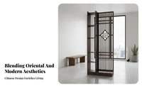 Entryway Partition Cabinet Multi-Functional Design Chinese Design Fretwork Screen Large Storage Space Wooden Screen Partition for Homeowners, Bedroom
