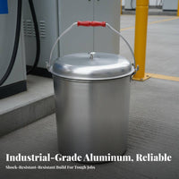 Sealed Lid Aluminum Oil Container Thickened Material Lidded Aluminum Barrel Heavy Duty Blast-Resistant Proof Container Rust-Resistant for Gas Station Attendants Plant Operators, Safety Personnel, Oil Plants, Workshops, Factories