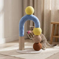 Arched Cat Scratcher Rounded Base Sisal Rope Cushioned Material Cat Furniture