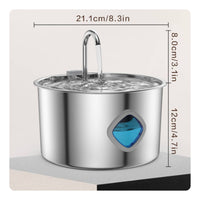 Leakproof Automatic Feline Water Fountain USB Powered Stainless Steel Feline Fountain Replacement Filters Included for Cats, Dogs
