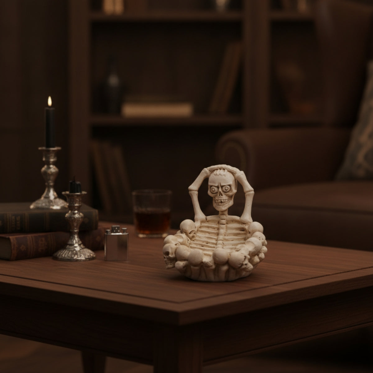 Skeleton Ash Receptacle Gothic Skull Ash Receptacle Spooky for Bar