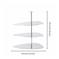 Three-Tier Dessert Stand Rounded Trays Mirrored Dessert Tray Assembly to Clean Food Display