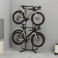 Adjustable Hanging Cycle Rack Indoor Bike Floor Parking Rack Heavy Duty Cycle Parking Stand Space-Saving for Cyclists, Commuters, Garage, Home, Apartment