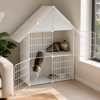 Large Indoor Cat Cage with Multi-Tier Platforms and Spacious Design