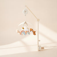 Baby Mobile with Music Box Soft Fabric Crib Mobile Music Box Rotator Clamp-on for Newborn