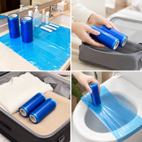 Disposable Toilet Seat Covers, Dental Blue Film, Full Coverage Portable Travel Toilet Seat Protectors for Hotels
