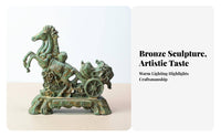 Horse Pulling Cabbage Figurine Tea Pet Antique Bronze Horse Sculpture Handmade for Collectors, Feng Shui Enthusiasts, Desktop, Office