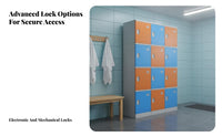 Waterproof Plastic Locker Long-Lasting ABS Storage Cabinet Large Capacity Colorful Changing Room Cabinet Easy Assembly for Employees, Students, Gym, Swimming Pool, Bathroom, Spa