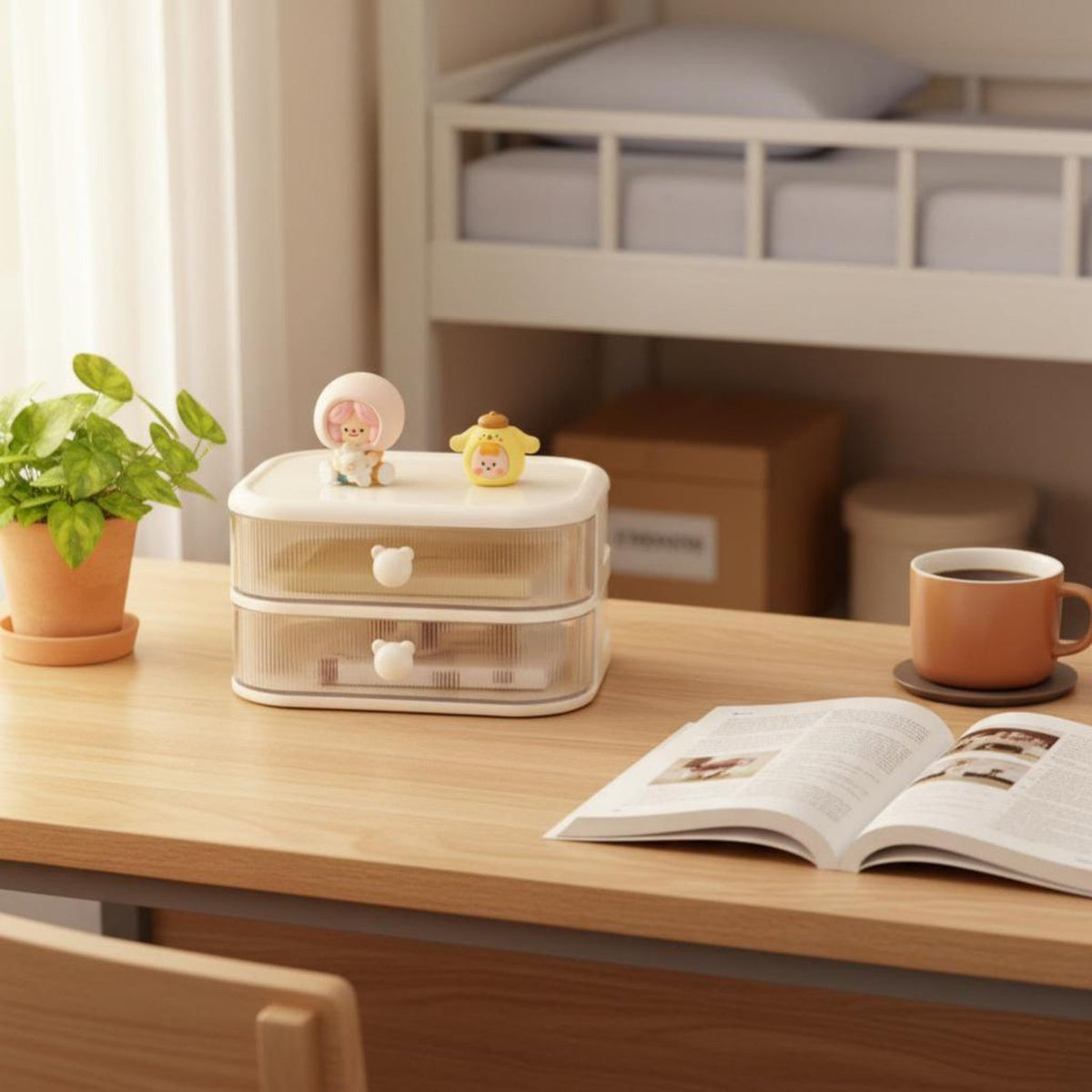 Stackable Storage Drawer Transparent Stackable Drawer Set adaptable for Home
