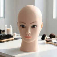 Realistic Bald Mannequin Head Smooth Mannequin Head with Neck Easy to Clean Display Glossy for Shop Owners, Hairpiece Stylists