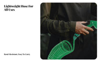 Self-Coiling Coiled Hose Pipe Compact Storage Garden Hose with Spray Nozzle Long-Lasting for Gardeners, Car Owners, Outdoor, Patio
