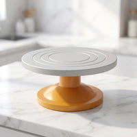 Pottery Turntable with Circular Grooves Guide Circles Rotating Work Surface Smooth Rotation Cake Decorating Turntable for Potters, Sculptors, Kitchen