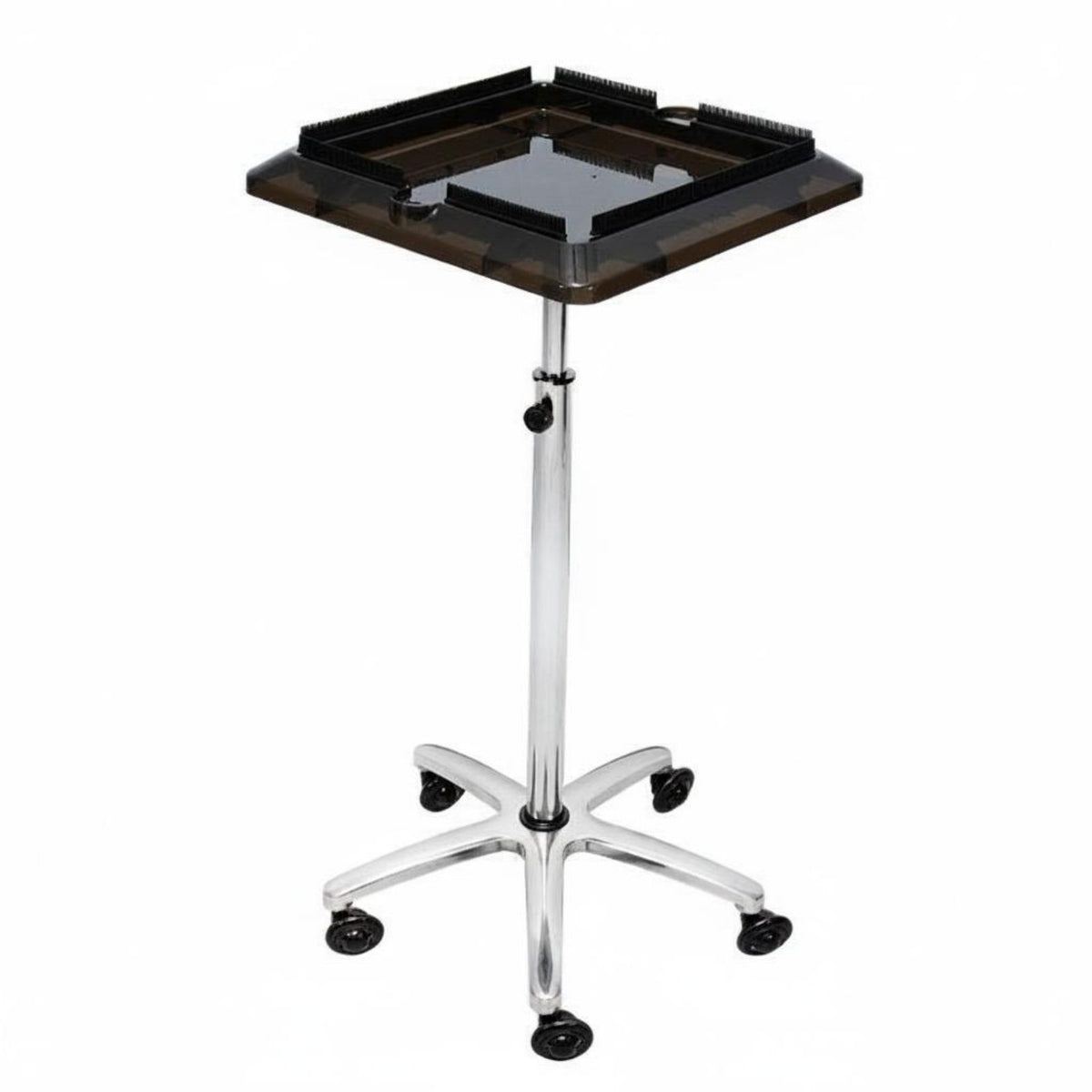 Effortless Moving Wheels Hair Extension Trolley Cart Anti-Winding Casters Rolling Hairpiece Holder Stand Sturdy Support Base Adjustable Salon Tray Stand for Barbers, Barbershop, Hairdressing Institute
