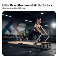 Pilates Reformer Space Saving Pilates Reformer Bed Easy Storage Adjustable Core Training Bed for Sedentary People, Postpartum Women, Home, Studio, Gym