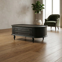 Coffee Table with Two Drawers Finish Coffee Table with Drawers Vintage-Influenced Furniture for Homeowners, Living Room, Reading Corner