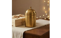 Brass Tea Canister Handmade Metal Storage Jar Lettered Apothecary Storage Jar for Kitchen Counter