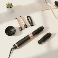Curling 5-in-1 Hair Styler Adjustable Temperature Hot Air Brush with Interchangeable Heads Volumizing Air Styler Set Quick-Drying for Home