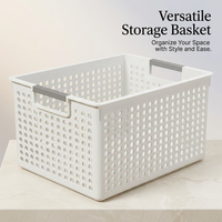 Kitchen Storage Basket with Handle, Ventilated Storage, Easy Carry Cabinet Organizer, PP Storage Container, Box