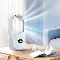 Desk Fan with Digital Display Compact Bladeless Small Fan for Students, Bedroom
