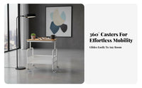 Modern Minimalist aesthetic Wheeled C-Table Space-Saving Rolling C-Shaped Table Mobile Design Nightstand Multi-Tier Storage for Apartment Dwellers, Homeowners, Bedside, Small Spaces, Sofa Side, Living Room