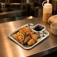 Snack Serving Plate Polished Finish Dipping Tray Rounded Corners