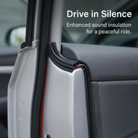 Car Door Edge Protector Soundproofing, Auto Interior Accessories Car Door Seal, B-Pillar Car Door Seal Strips Pack, Rubber Sealing Strip for Car Door