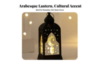 Ramadan Lantern Light Festive Atmosphere Arabic Hanging Lamp for Home Stylists, Families, Tabletop Decor, Living Room