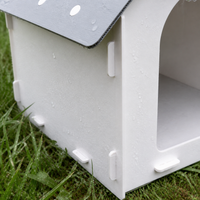 Outdoor All-Season Waterproof Plastic Dog House for Small to Medium Dogs