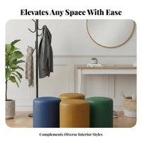 Multi-Functional Round Padded Pouf Comfortable Padding Low Stool adaptable Use Household Furniture Space-Saving for Homeowners, Apartment Dwellers, Home Decorators, Living Room, Entryway, Bedroom, Under Desk